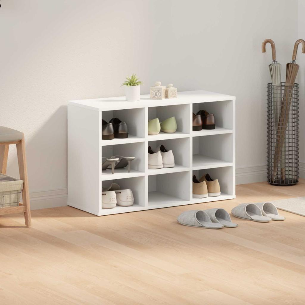Shoe Cabinet with Shelf White 77.5 x 30 x 51 cm Particleboard