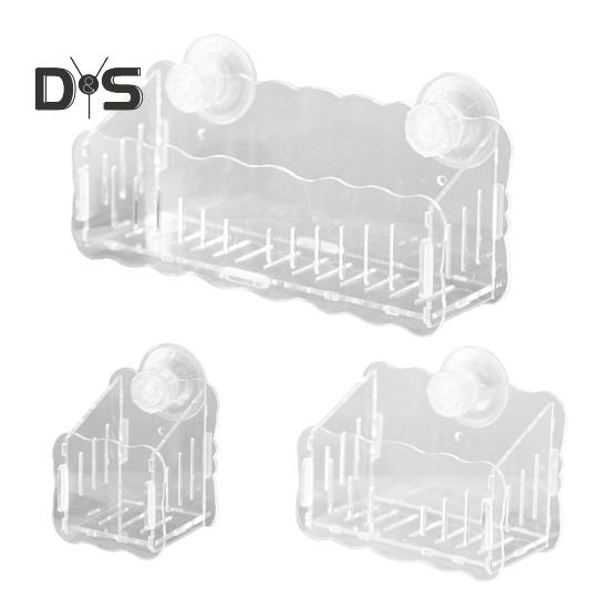 Aquarium Plant Holder Hanging Fish Tank Plant Pot with Suction Cups Clear Acrylic Aquatic Planter Cup Flower Rack