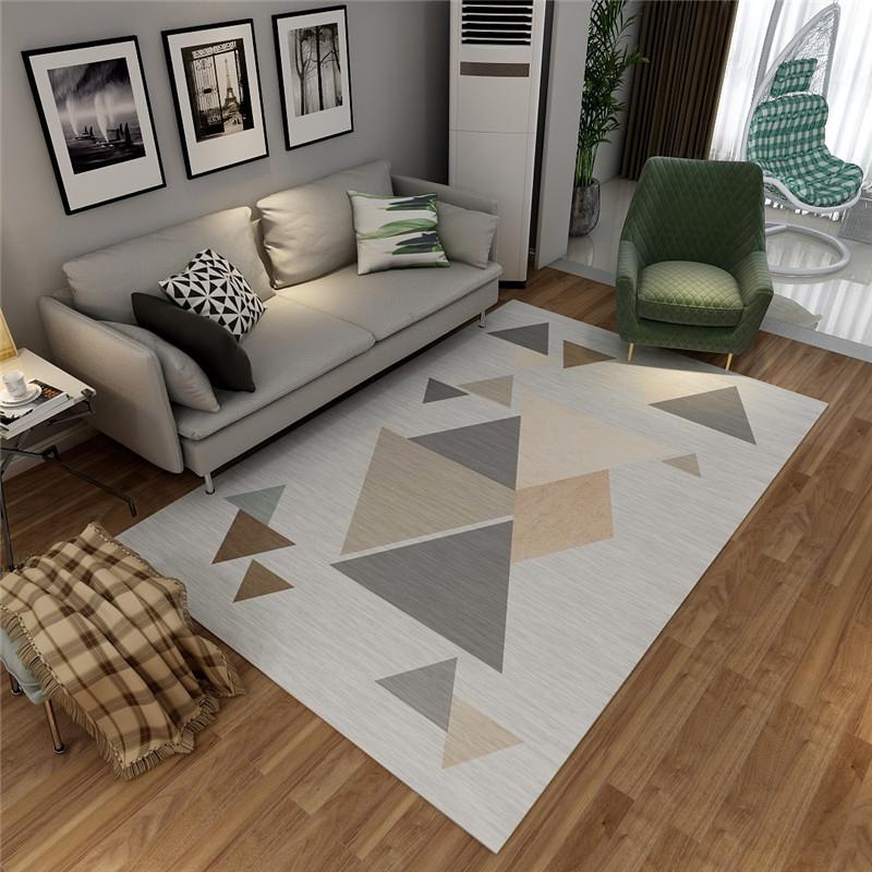 European-style Geometric Living Room Carpet Room Decoration Home Balcony Area Rug Large Bedroom Carpets Soft Entrance Door Mat