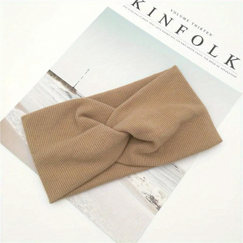 Autumn and Winter New Knitted Cross Headband Yoga Headband Face Wash Sports Threaded Head Band Female