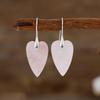 New natural stone crystal love pendant, ear hook earrings, European, American, Japanese and Korean simple design, real gold-plated popular jewelry