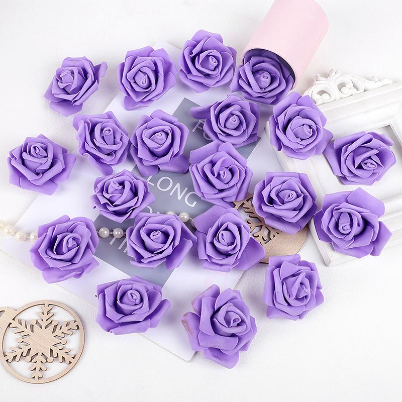 10-30pcs 6.5CM Rose Flower Head Artificial Foam Rose for Wedding Bride Bouquet Home Decoration Birthday Party DIY Gift Crafts