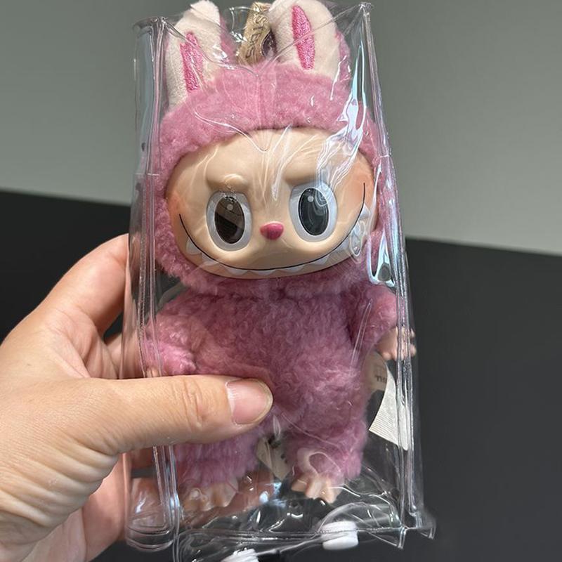 1PC Transparent Organizer Box Labubu Dolls Storage Pouch Keychain Bag