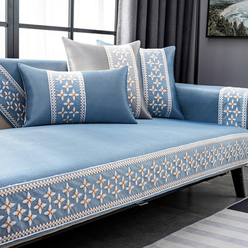 Ice Silk Sofa Cushion Summer Summer Non-Slip Sofa Cover Cushion Simple Modern Summer Mat Cover Cloth