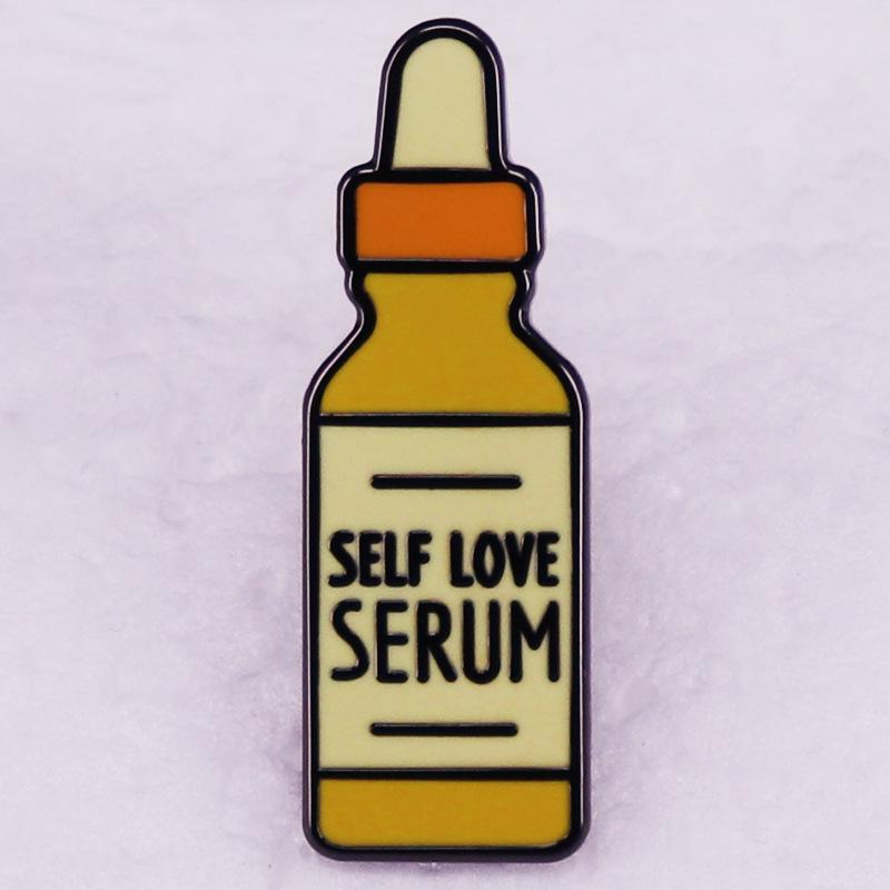 Self-Love Serum Brooch: Fun Badge & Ornament Gift чёрный