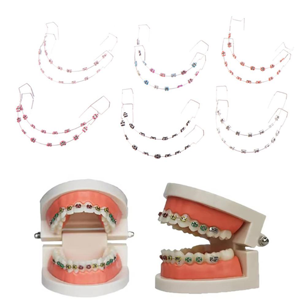 1 Pair Dental Fake Braces Metal Wires Bracket Temporary Tooth Decoration Dental Fashion Decoration for Daily Tooth Protect
