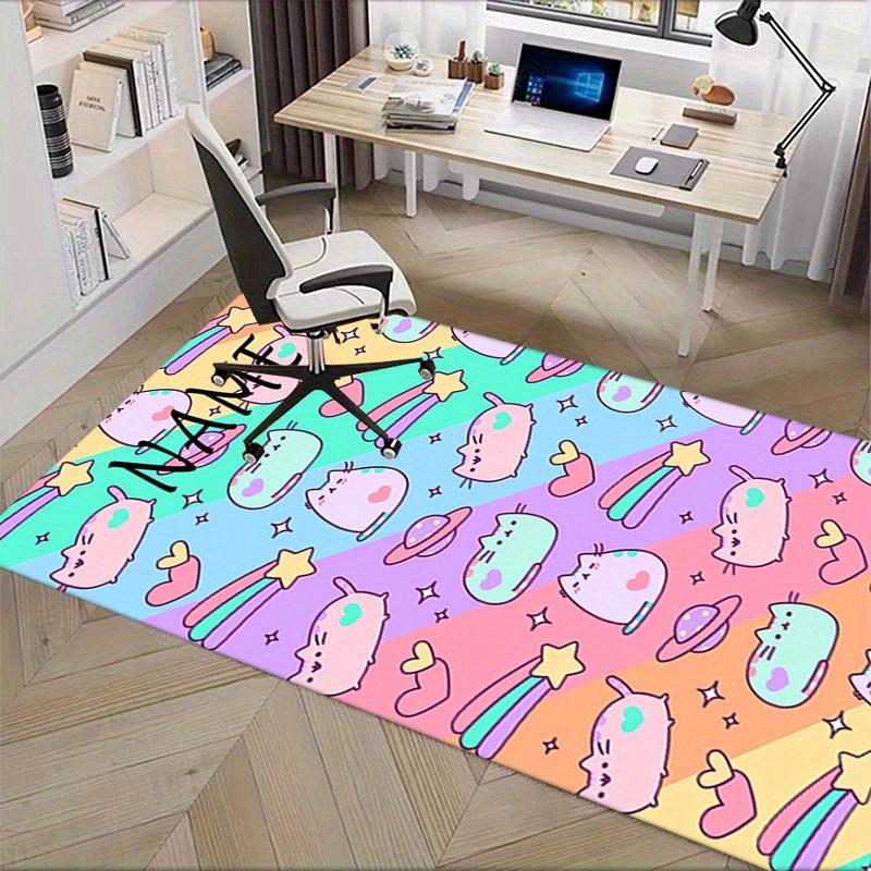 Schattig, Pluizig, Kat Kantoor Tapijt Zacht Polyester Entree Tapijt Wasbaar Antislip Machine Wasbaar In