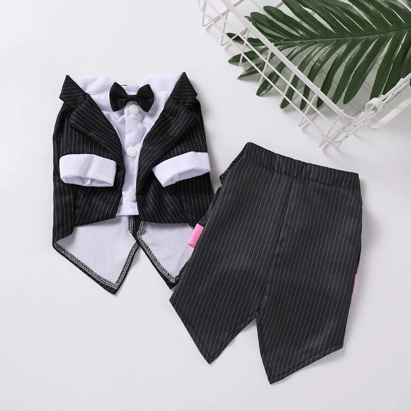 Boy Dog Wedding Suit Tuxedo Male Pet Clothes Puppy Yorkie Pomeranian Bichon Schnauzer Dog Clothing Shirt Drop Shipping
