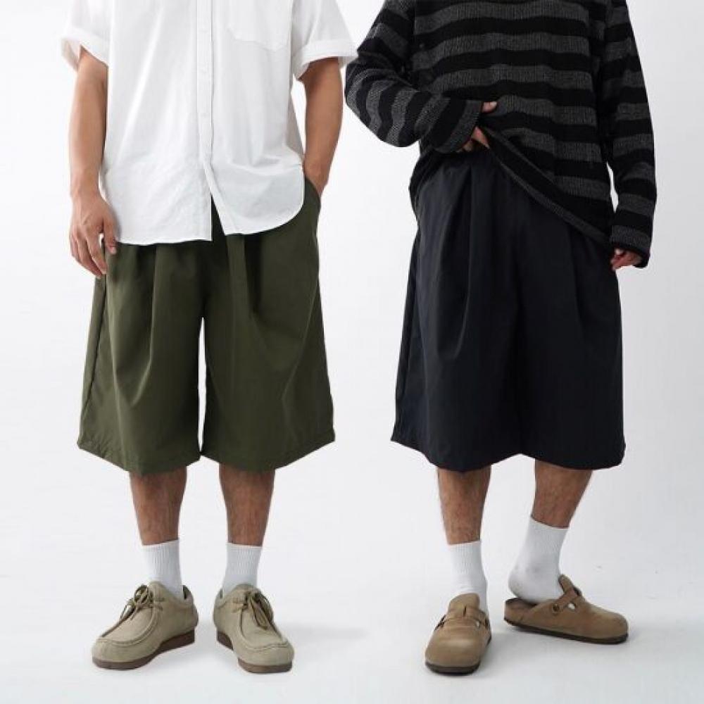 Onl Men 1 + 1 Pleat Bermuda Shorts 7 8 Nylon