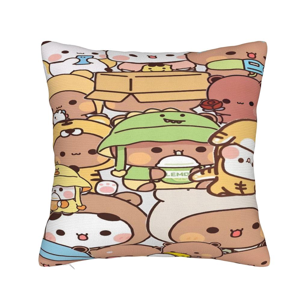 Bear And Panda Bubu Dudu Pillow Case Graphic Pillow Cover Retro Trendy Cushion Cover For Living Room Bed Chair