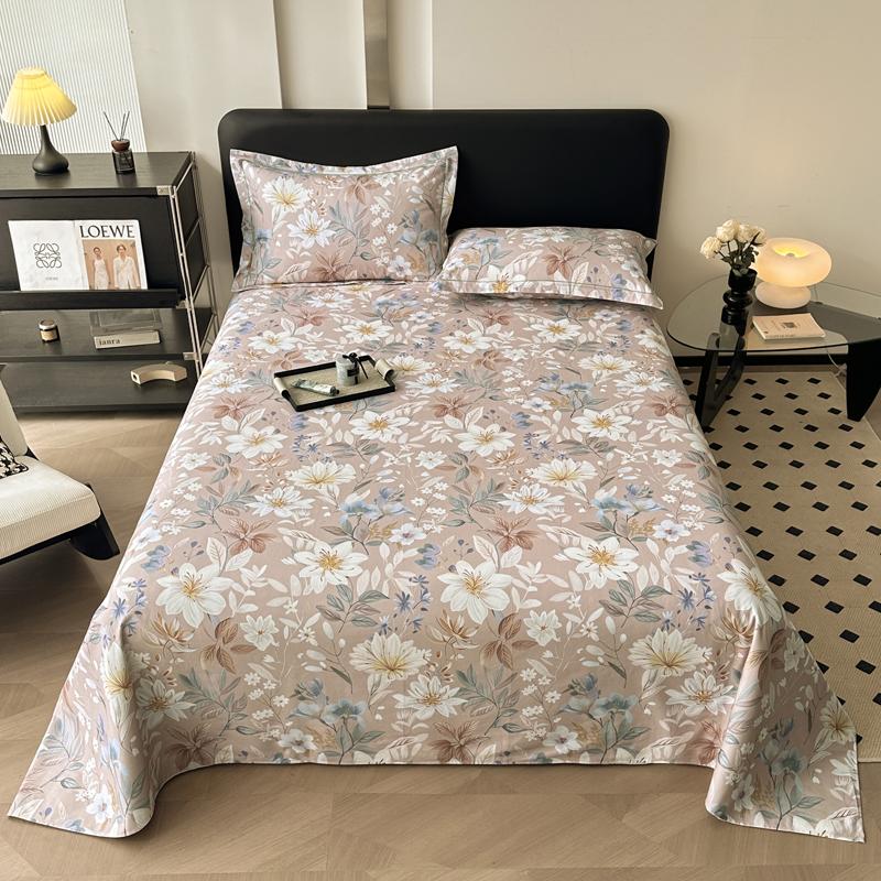 Vintage Style Floral Pattern 100% Cotton Bed Sheet Set Dark Color Flowers Luxurious Bedspread with Pillowcases Queen Bedding Set