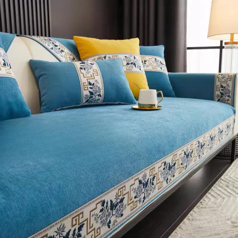 Embroidered Lace Chenille Sofa Cover for All Seasons Living Room Non-slip Sofa Seat Cushion Couch Slipcover Dustproof Sofa Towel