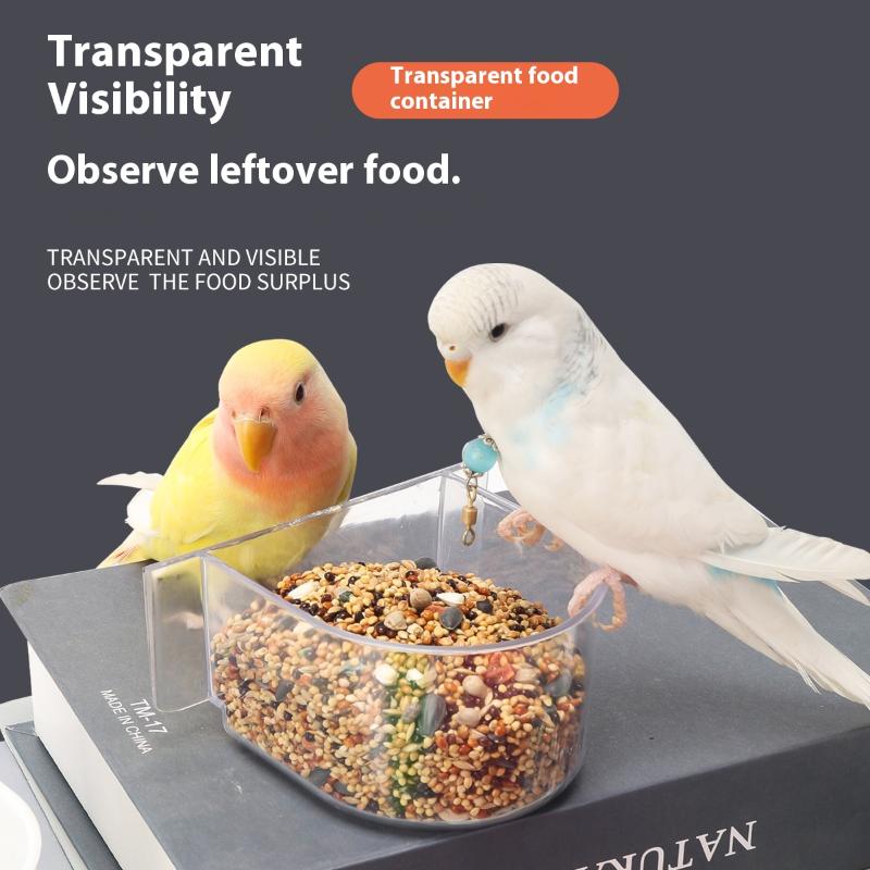 Large Capacity Bird Feeder Box Anti-Splash Bird Food Dispenser Durable Parrot Feeding Box For Small Medium Birds