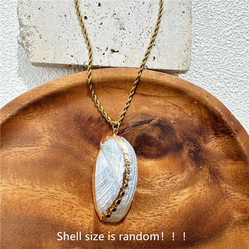 Overdreven Natuurlijke Schelp Sleutelbeen Ketting Bedel Ketting Touw Ketting Y2K Zomer Strand Vakantie Bedels Sieraden Voor Vrouwen