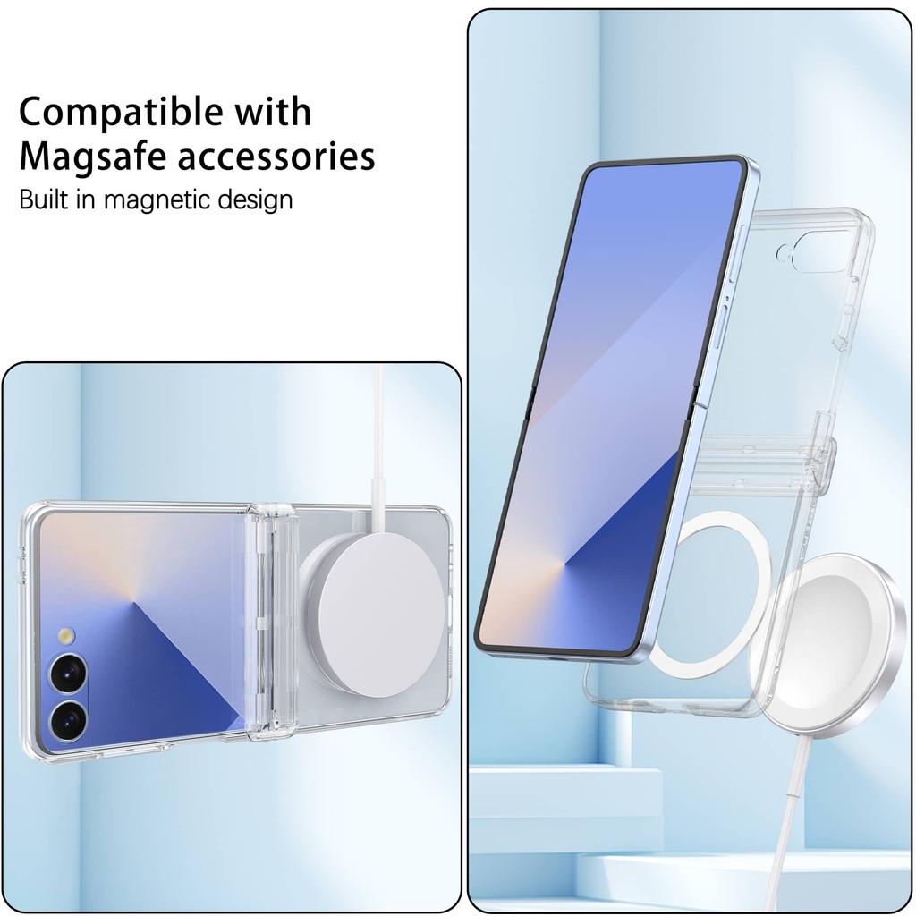 For Samsung Galaxy Z Flip 7/6/5/4/3 Magnetic Case with Screen Protector, Slim Hinge Protection, Hard Shockproof Anti-Scratch