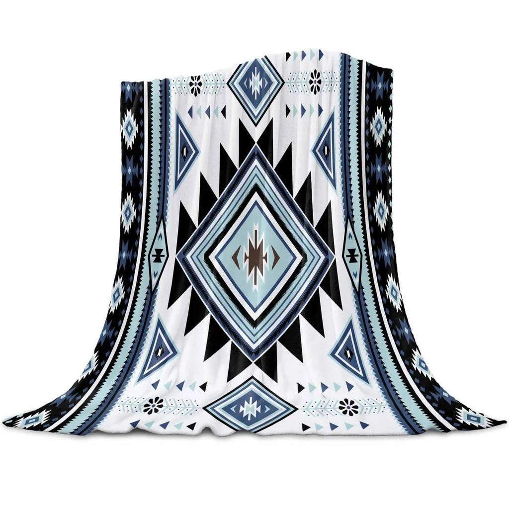 Indian Geometry Graphics Throws Blankets for Sofa Bed Winter Soft Plush Warm Sofa Throw Blanket Holiday Gifts