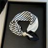Thin Pearl Necklace with Magnetic Clasp, Lazy-style Silk Scarf, Women's Pendant Scarf, Collarbone Chain