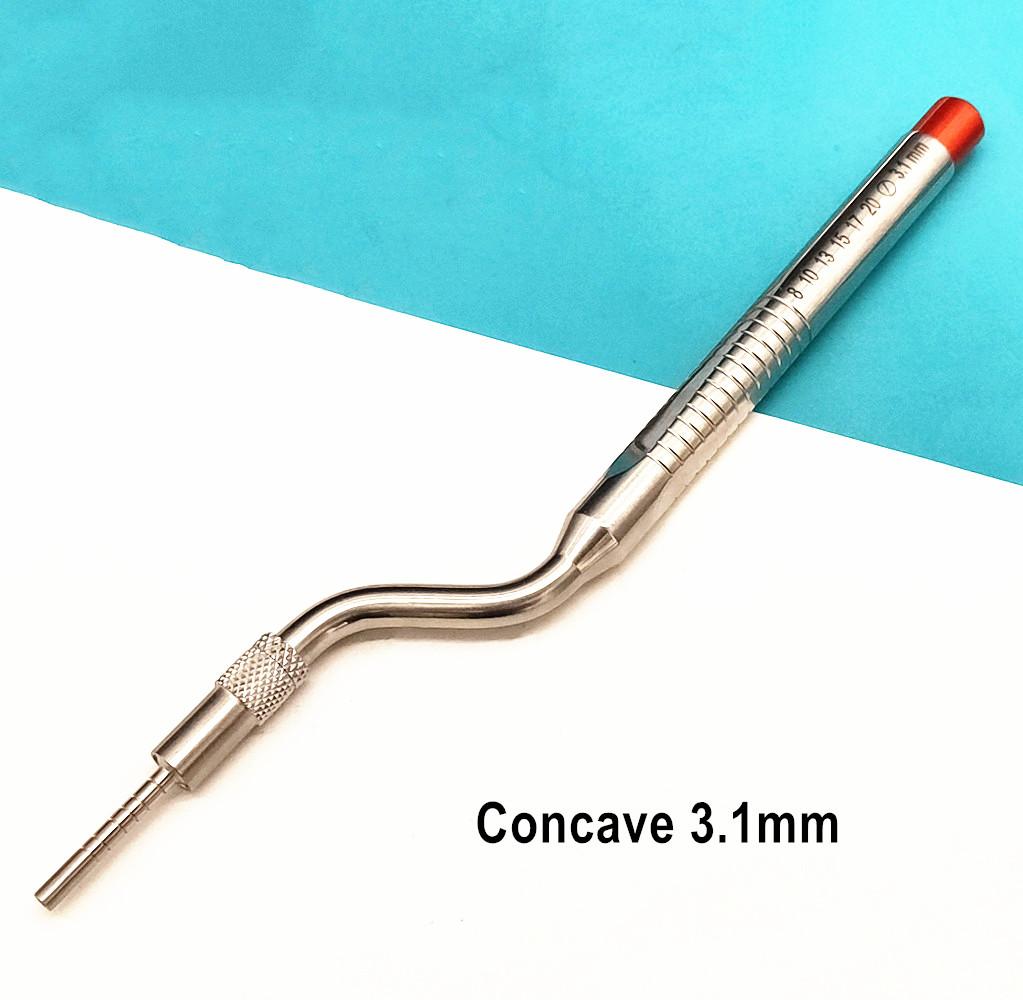 Outil d'ostéotome d'implant dentaire, outil de levage de Sinus dentaire, pointe courbée, poussoir de laboratoire dentaire, outils de dentiste