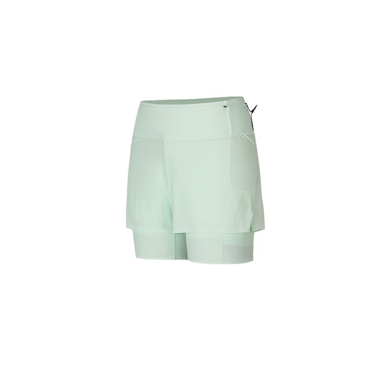 Salomon Pl Rn Short 2 In 1 Comfortable Elastic Mid Waist Running Shorts Women shorts Light-Green LC3081800