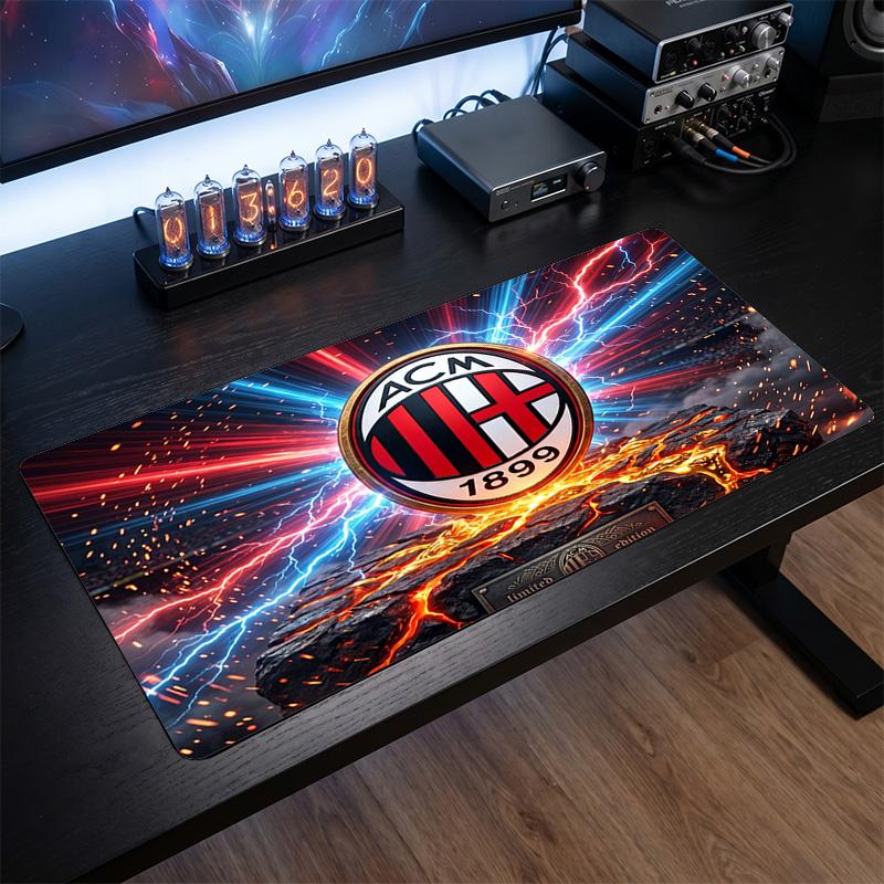 Tappetino per Mouse Grande Stampato AC Milan, Tappetino Morbido in Gomma Antiscivolo per Scrivania da Gioco per Ufficio Laptop Computer Decorazione