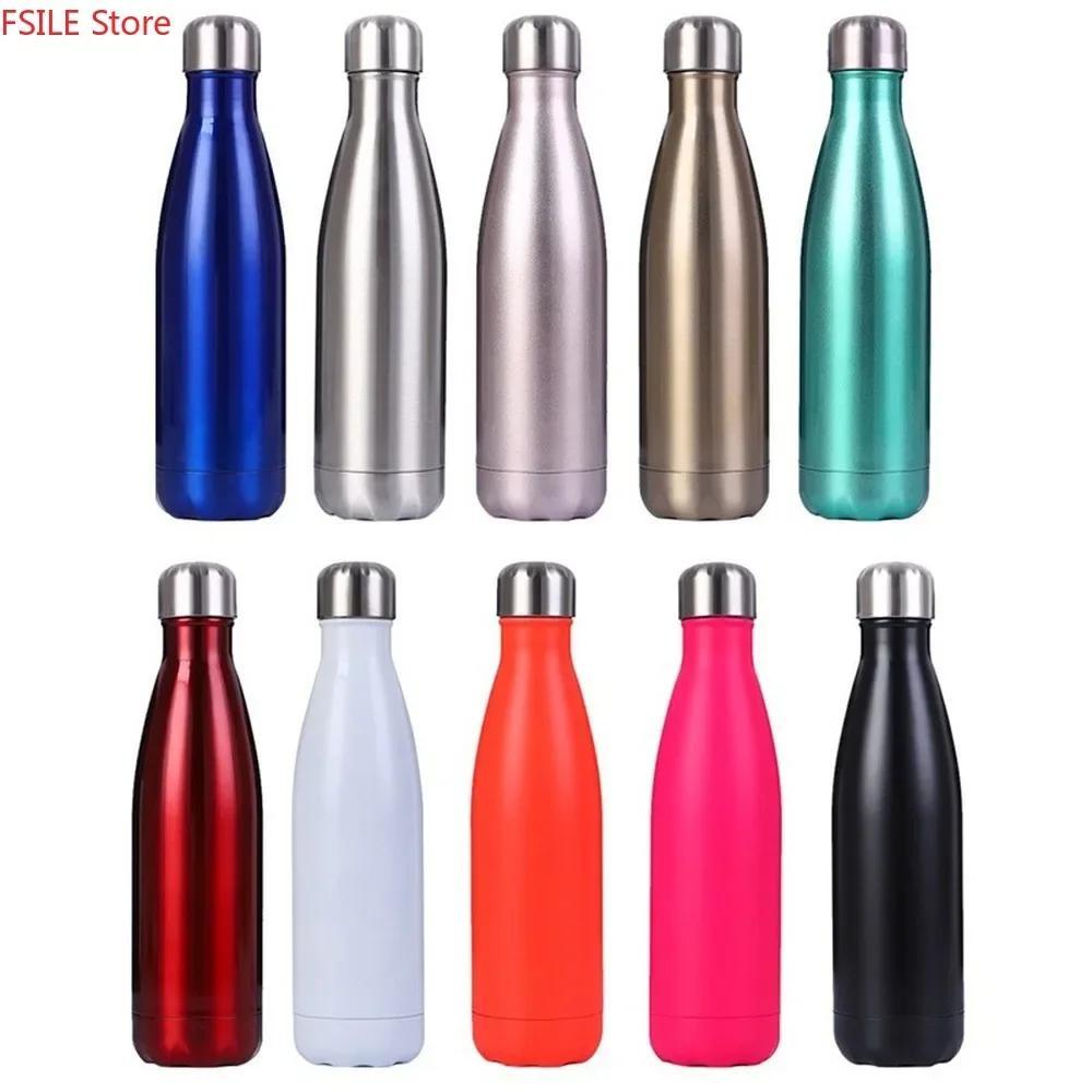 500ml Water Bottle Insulated Cold Cup Leak-proof Portable Sport Drink Bottle for Water Stainless Steel Thermos Flask Gift