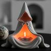 Mystic Wizard Candle Holder Halloween Hooded Cloak Tealight Holder Gothic Candlestick Ornament for Home Tabletop Decor