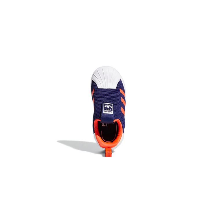 Adidas Originals SUPERSTAR 360 Abrasion Resistant Low top Toddler Shoes Blue Orange Infant And Toddler Q46323