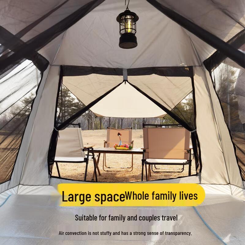 Portable Outdoor Camping Tent with Canopy & Large Window