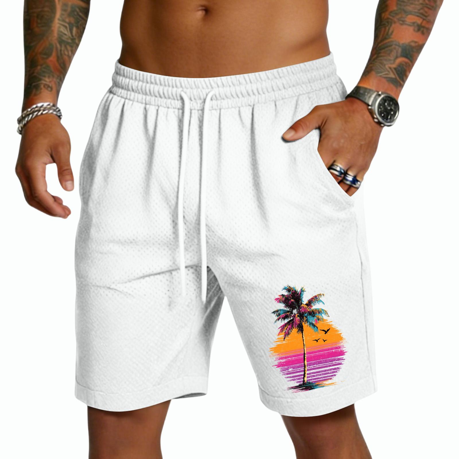 

Men s Casual -Weave Drawstring Shorts XL білий