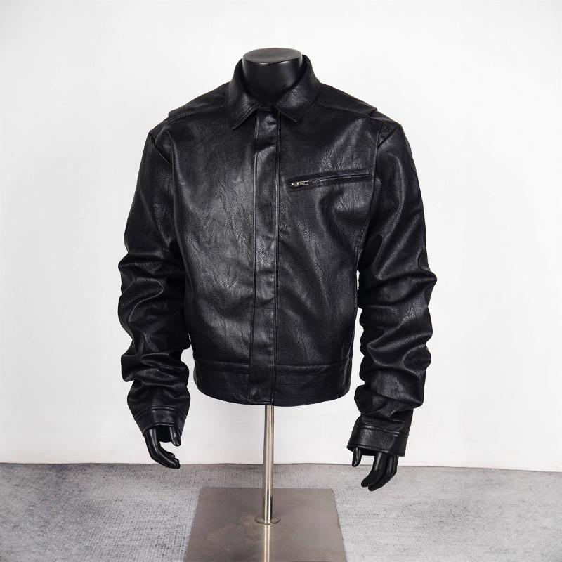 

EastRogue Ретро мотоциклетный стиль, уникальная и свободная куртка из ПУ кожи для мужчин и женщин, повседневная и модная уличная одежда. XL чёрный