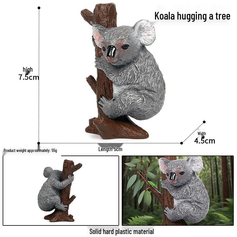 Wild Safari Animal Figurines: Giraffe, Elephant, Rhinoceros, Brown Bear, Tiger, Lion, Leopard, Hippopotamus - Solid Cognitive Toys