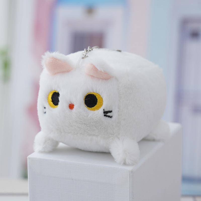 Cute Cartoon Cat Plush Toy Keychain Fluffy Pp Cotton Bag Accessory