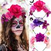 Plastic Rose Flower Crown Ghost Claw Floral Hair Hoop Fashion Party Headpiece  Hair Accessories