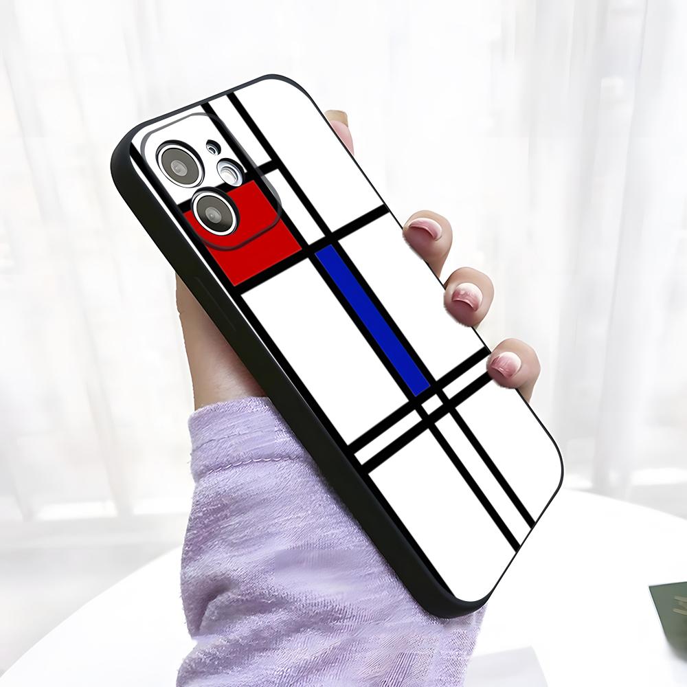 Pattern Abstract Piet Mondrian Phone Case For IPhone 17 Pro Max 15 Pro 16 14 Plus 12 13 Mini 11 Pro Shockproof Soft Cover