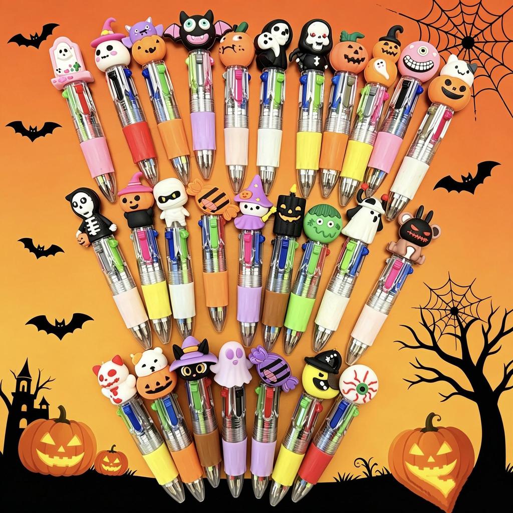 Cute Halloween Four-Color Cartoon Ballpoint Pen for Students