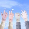 Windproof Solid Color Outdoor Women's Gloves Thick Mittens Flip Cover Gloves Half Finger Gloves