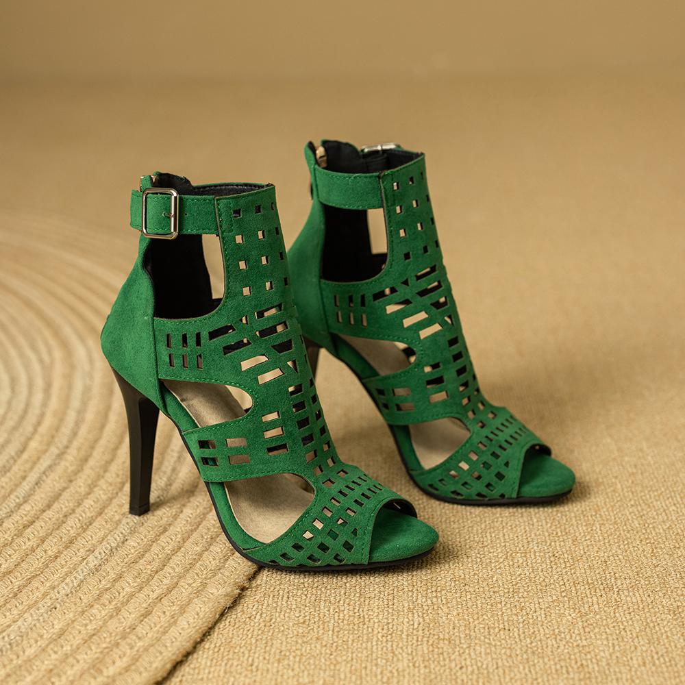

Черные зеленые женские босоножки на высоком каблуке, маленькие, большие, размер 33 47 47 зелёный