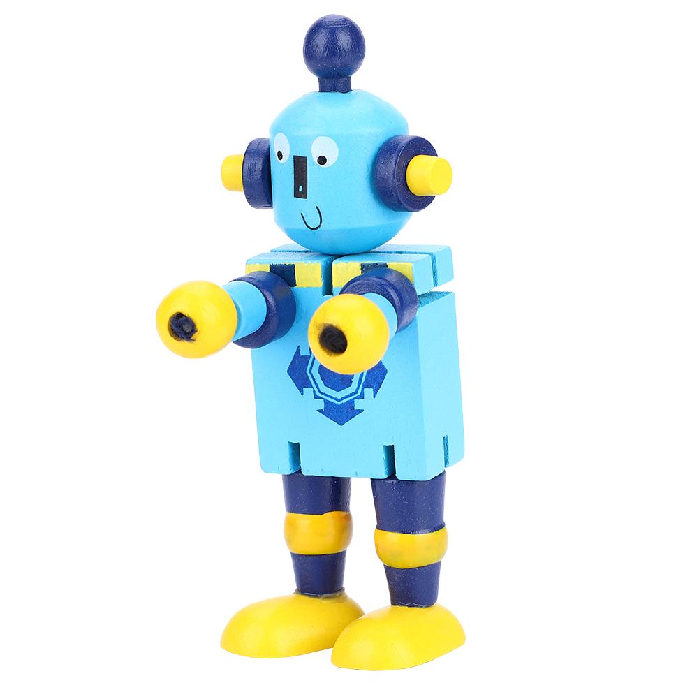 Personality Cute Wooden Robot Toys Learning & Educational Toys for Kids Children (Red)