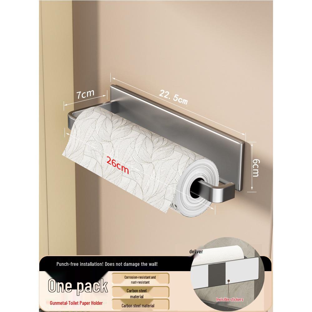 Magnetic Wall-Mounted Kitchen Organizer: Holds Paper Towels, Wraps, and Trash Bags.