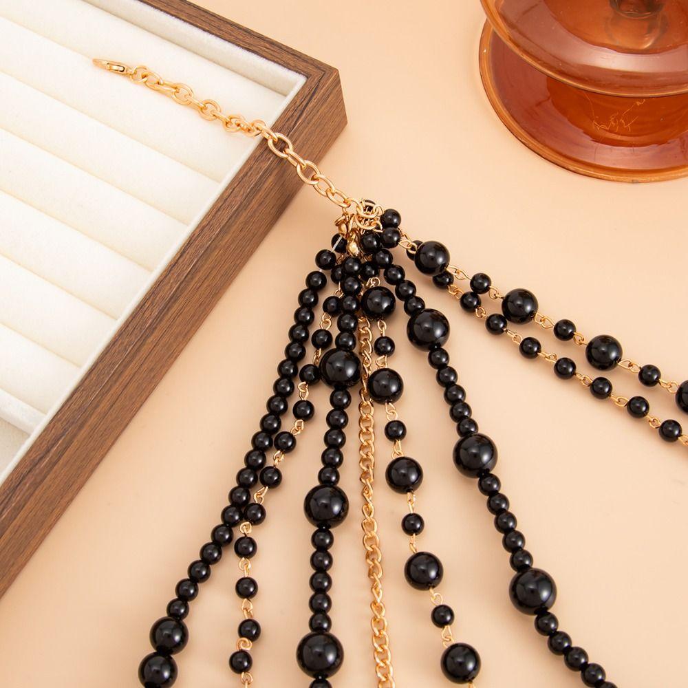 Baroque Pearl Sweater Chain Exaggerated Women's Clavicle Chain Multilayer Pearl Necklace Banquet