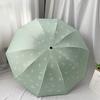 Ten-Bone Large Double Umbrella Small Fresh Sun Umbrella Vinyl Sun Protective Sun Shade Rain Dual-Use Triple Folding Umbrella Female Manual