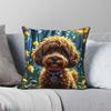 Cute Cavapoo Square Pillowcase Polyester Linen Velvet Printed Zip Decor Throw Pillow Case Home Cushion Cover