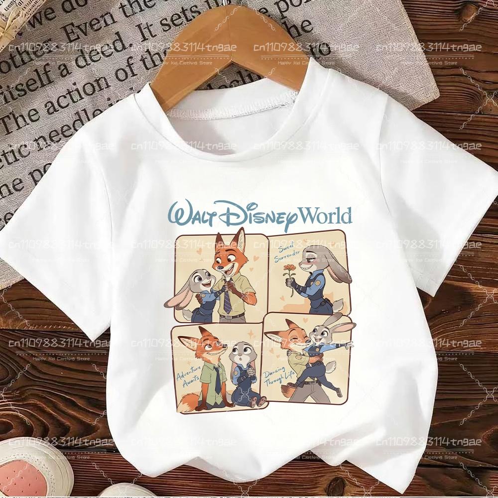 2026 Zootopia Judy&Nick&Gary Tshirt for Kids Casual Cotton Short Sleeve Tees Comfortable Top Street Fashion Parent Child Clothes