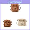 Cartoon Plush Bear Bag For Women With Large Capacity Soft Knit Material For Daily Use