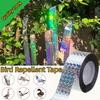 Reflective Bird Repellent Tape, Double-Sided Holographic Plastic Scare Ribbon for Gardens, Fruit Trees, Flower Beds and Outdoor Plants