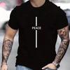 T Shirts Peace Black White Faith Cross Christian Graphic Fashion Unisex Trendy