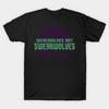 Asian Size Men Black Print T-shirt Werewolves Not Swearwolves No-Cut Heat Transfer Print Cotton Tshirt