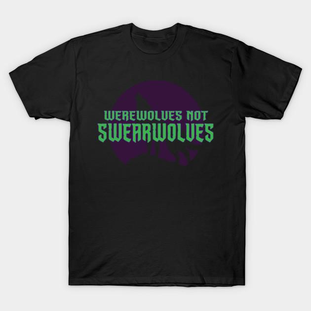 

Men Black Print T-shirt Werewolves Not Swearwolves No-Cut Transfer Paper Print Cotton Tshirt M чорний