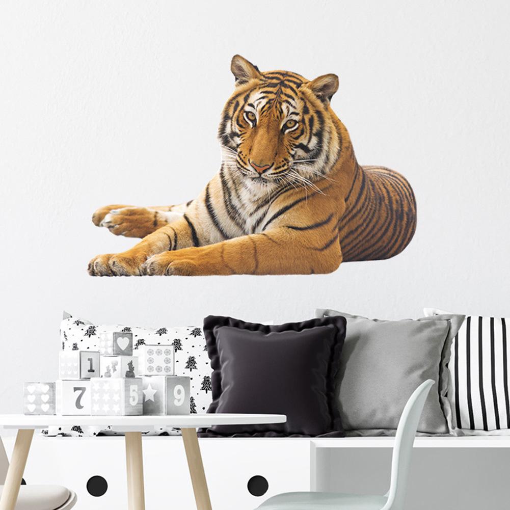3d Tiger Wall Sticker Waterproof Removable Wall Decals Wallpaper For Nursery Living Room Bedroom Decoration