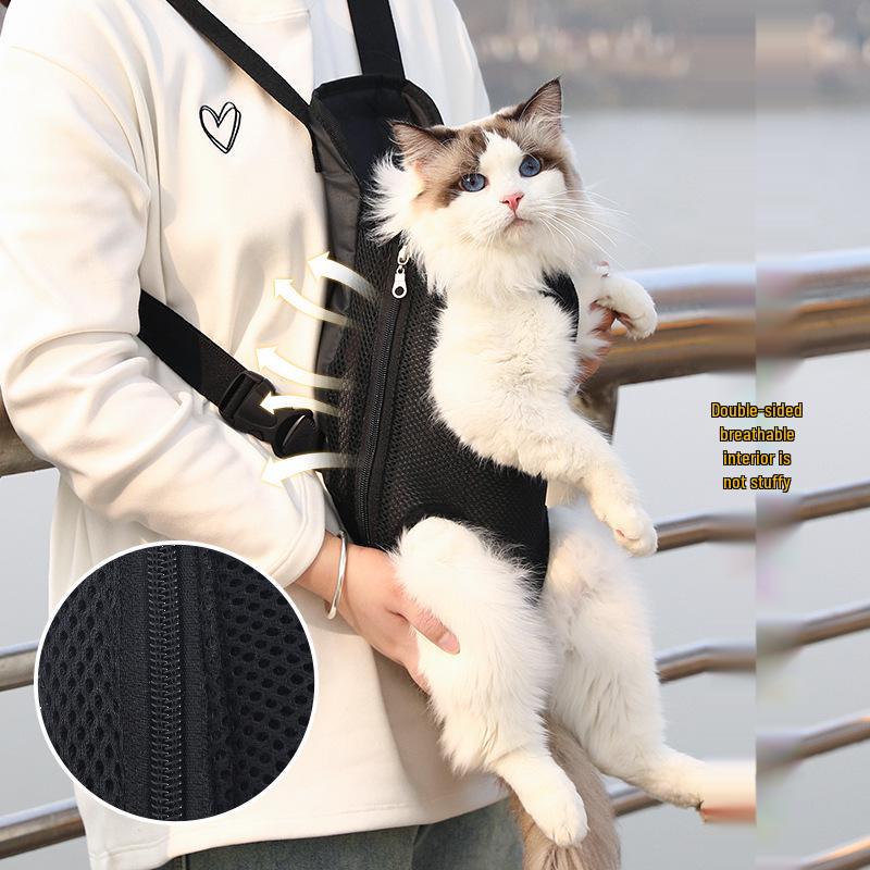 Pustende firebent dobbel skulder kjæledyr reise ryggsekk